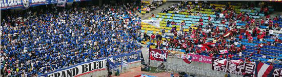 수원 블루윙즈 객석의 응원