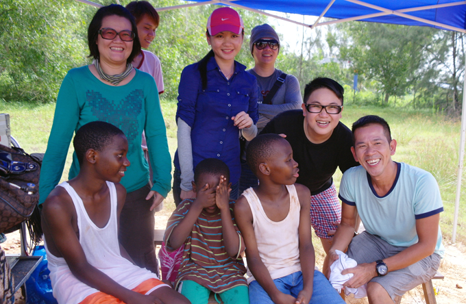 모델 3형제와 스태프들
