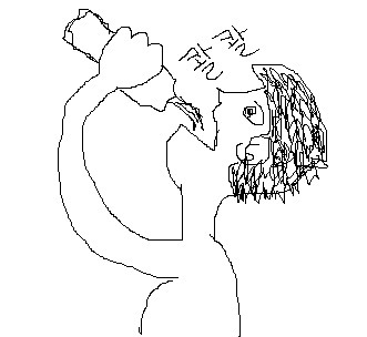 병째입으로 붓는 그림