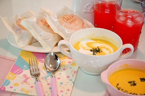 완성된 단호박 수프