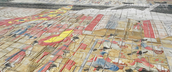 화성행궁 바닥에 그려진 그림