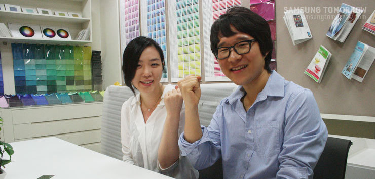 화이팅하는 박정은 학생과 장재호학생