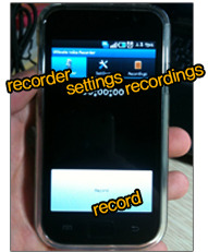 recorder, settings, recordings, record