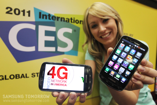 삼성전자가 CES2011에서 공개한 '삼성 4G LTE 스마트폰'
