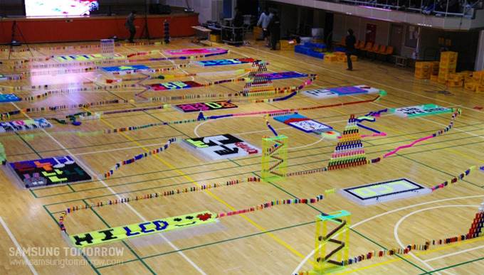 완성된 도미노들