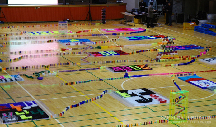 완성된 도미노들