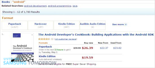 Android(Paperback 1,017, Hardcover 197, Kindle 347)