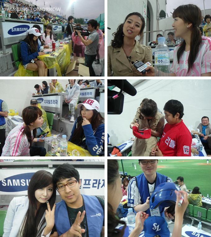 사인해주는 배지현 아나운서와 레이싱모델