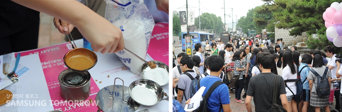 달고나를 만드는 스태프