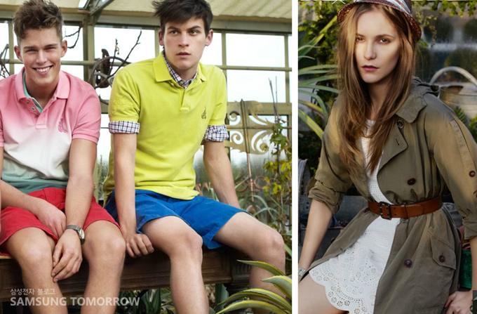 반바지 반팔 티를 입은 모델들의 모습