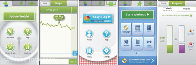 갤럭시탭 10.1의 ‘눔(Noom) 다이어트 트레이너’ 어플리케이션