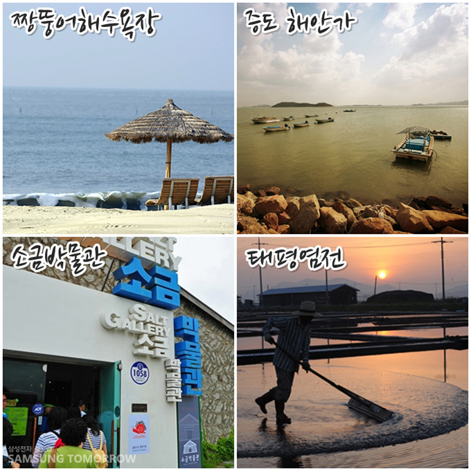 짱뚱어 해수욕장, 증도해안가, 소금박물관, 태평염전