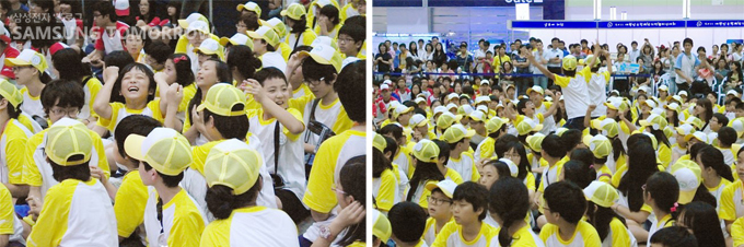 팀 이름을 호명하는 순간, 감격에 겨운 학생들의 모습