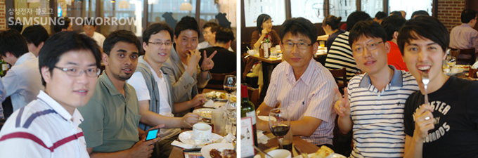 식사중인 직원들