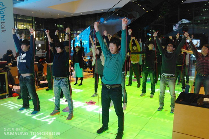 스트레칭 하는 사람들