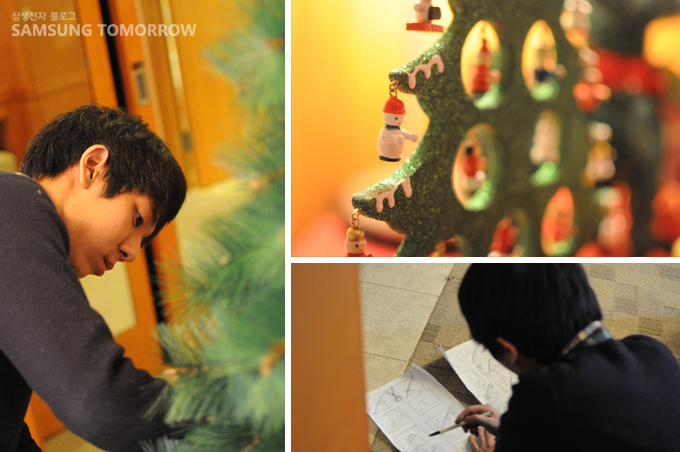 소품을 준비하는 스태프