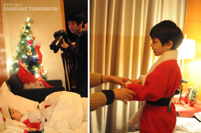 산타옷을 입은 제이미