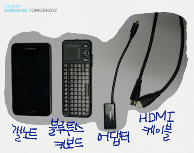 갤노트, 블루투스 키보드, 어댑터, HDMI 케이블