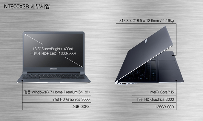 시리즈9제품스팩한글 사본, 15인치 무반사 HD+LED, 정품 windows 7 HOme PRemium 64bit, Intel HD Graphics 3000, 8GB DDR3, Intel Core i5,i7, Intel HD Graphics 3000, 128GB, 256GB, SSD