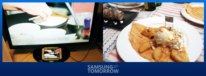 삼성 스마트 TV 모니터로 더욱 달콤해진 크레이프를 느껴보세요~!
