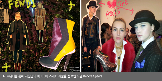 트위터를 통해 자신만의 아이디어 스케치 작품을 선보인 모델 kendra spears