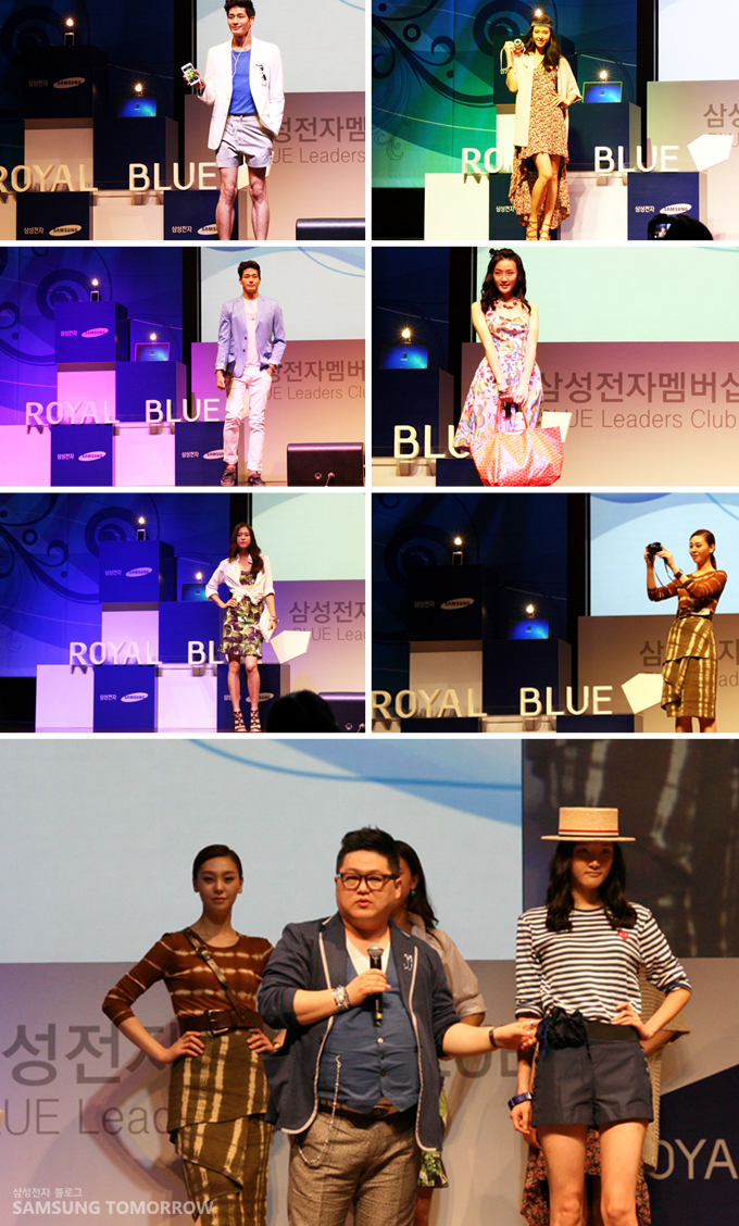 바캉스룩을 선보이는 모델들과 스타일리스트 정윤기