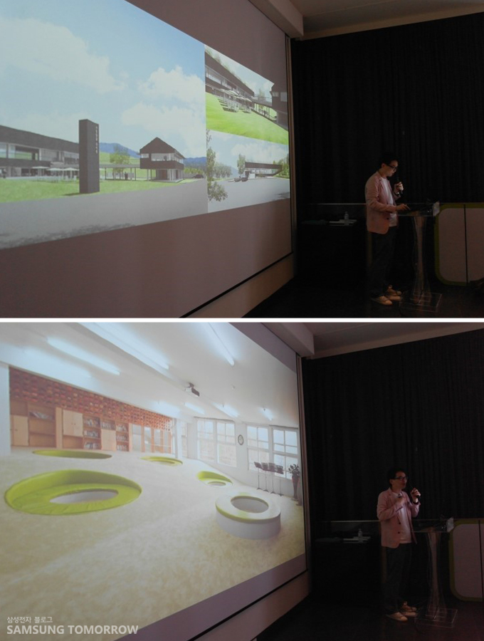 오영욱 건축가가 강연을 하고 있다. 