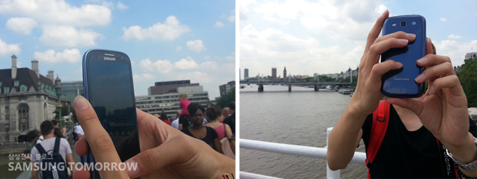 Galaxy SⅢ로 셀프카메라 찍기