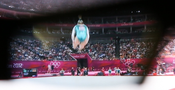 3D 영상으로 나오는 체조하는 선수