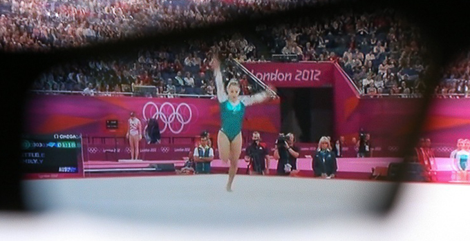 3D 영상으로 나오는 체조하는 선수