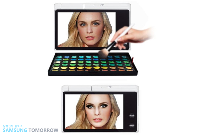 민낯의 사진, 메이크업이 된 사진