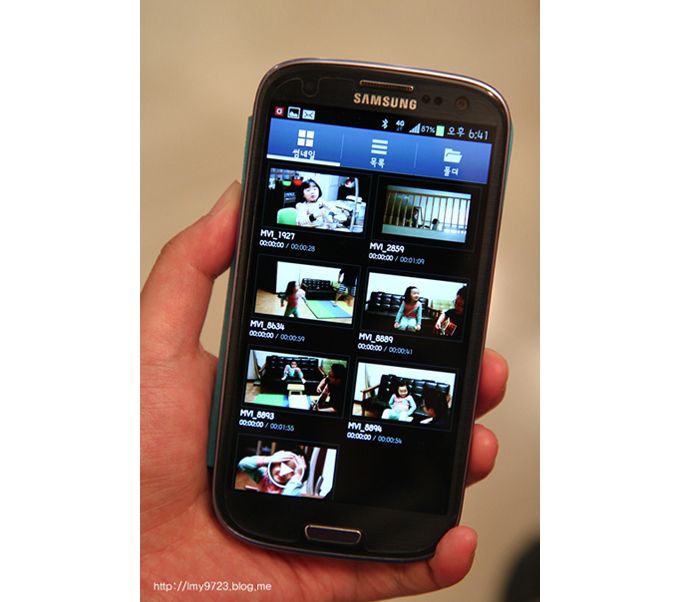 동영상 미리보기 목록