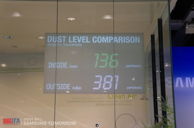 dust level comparison inside 136 outside 381