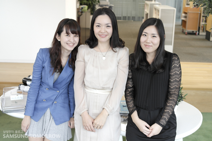 왼쪽부터 생활가전 디자인 그룹 이선민 사원, 최은하 책임, 박명희 선임