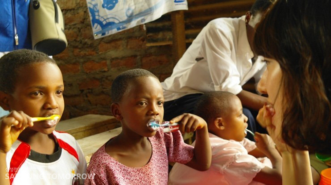 양치질하는 아이들