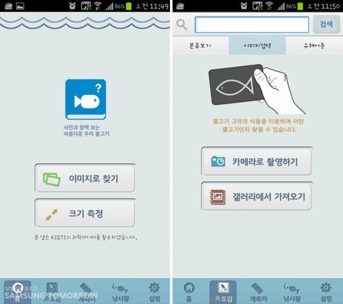 어플리케이션 물고기 도감