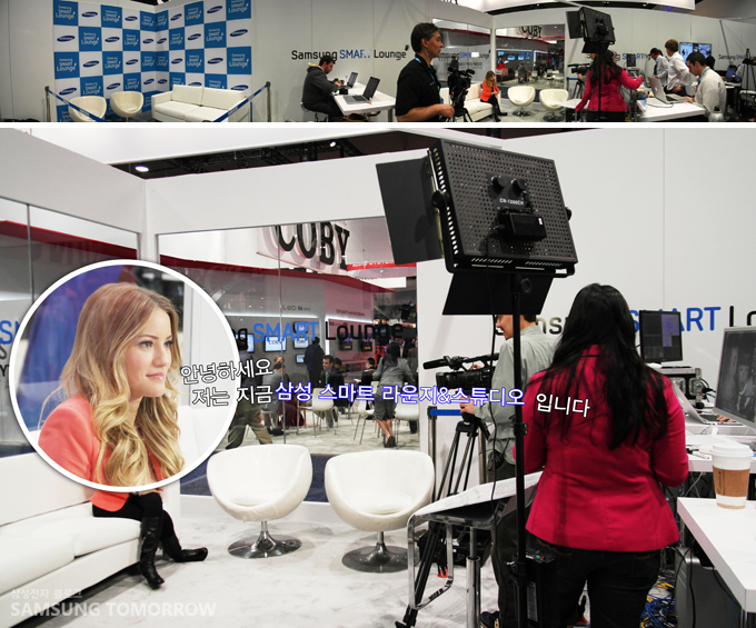 안녕하세요 저는 지금 삼성 스마트 라운지 스튜디오입니다.