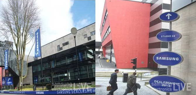 행사장 주변을 수 놓은 삼성 블루의 표지판들