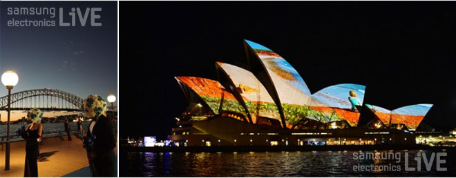 오페라하우스 돛에 빔 프로젝션을 이용해 독창적인 마케팅을 추진