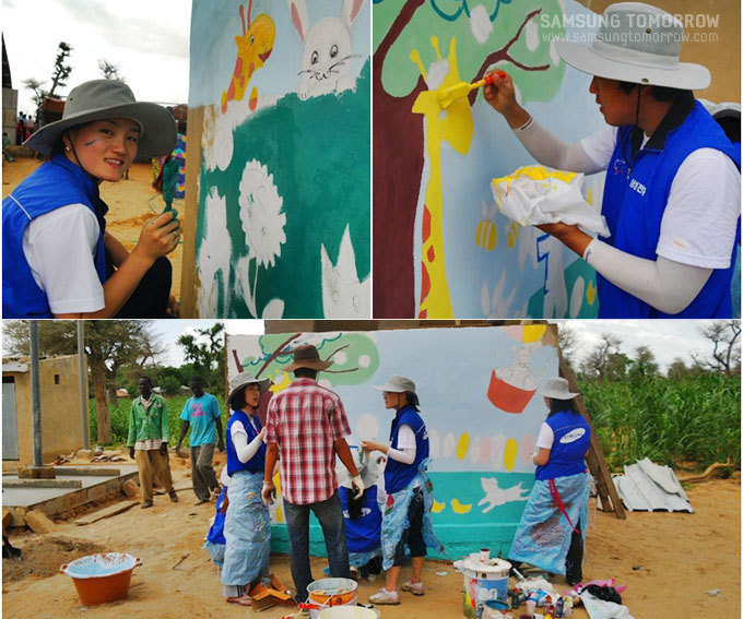 벽화봉사하는 삼성직원들