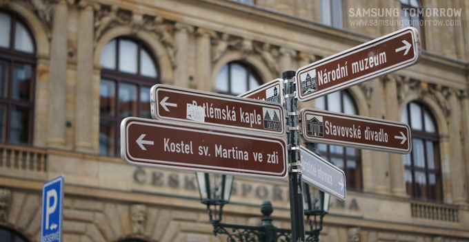 프라하의 표지판
