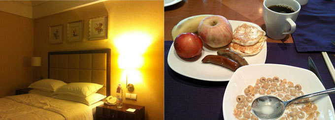 묵게된 호텔 방과 조식 사진