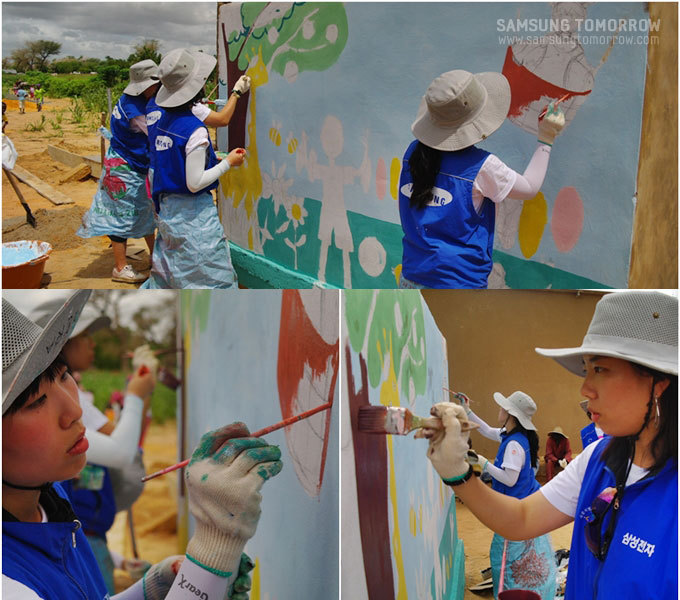 벽화봉사하는 삼성직원들