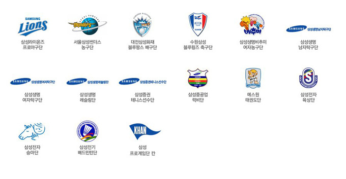 삼성 스포츠단 로고들