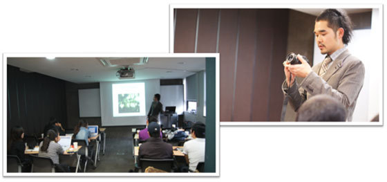 사진수업을 하고 있는 모습