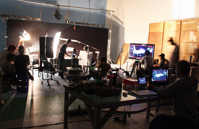 광고촬영현장 사진