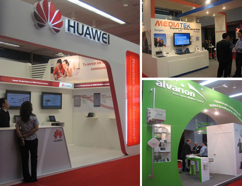 해외의 모바일 와이맥스 관련 기업들의 부스