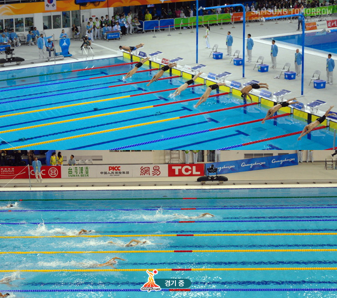 박태환 선수가 경기중인 모습