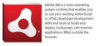 티비용 어도비 에어 2.5의 모습