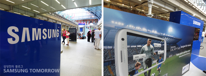 Samsung이 St. Pancras에 나타나다 , Galaxy SⅢ 광고판